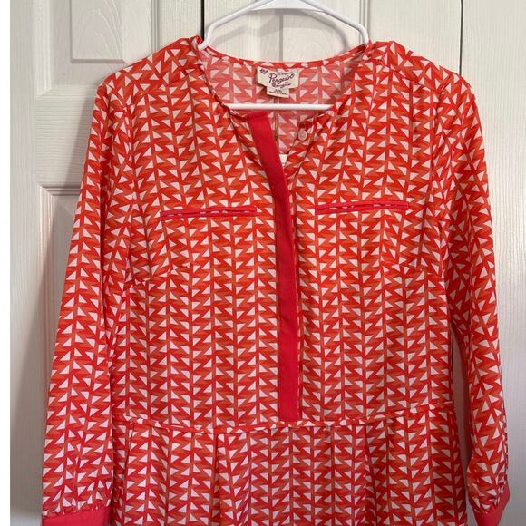 Original Penguin NWT Coral Geometric Pattern Shift Long Sleeves Dress Size 2 - Picture 2 of 11